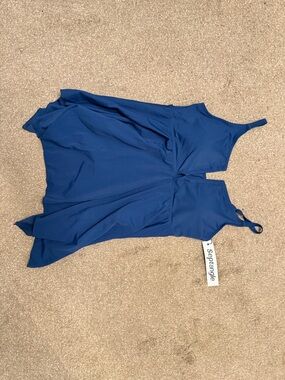 Septangle Blue Tankini Swim Top